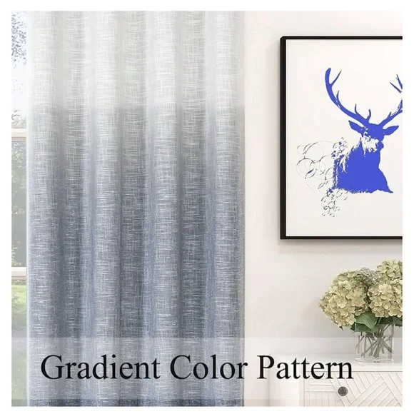 Ombré Full Blackout Curtain Panels 95” Cream White to Indigo Blue New in Package - Picture 7 of 11